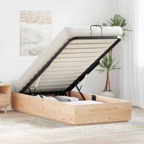 Łóżko otomanowe Naturalny 75 x 190 cm Lite drewno sosnowe