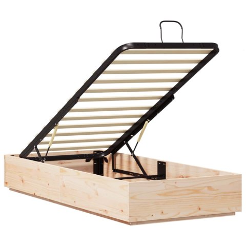 Łóżko otomanowe Naturalny 75 x 190 cm Lite drewno sosnowe