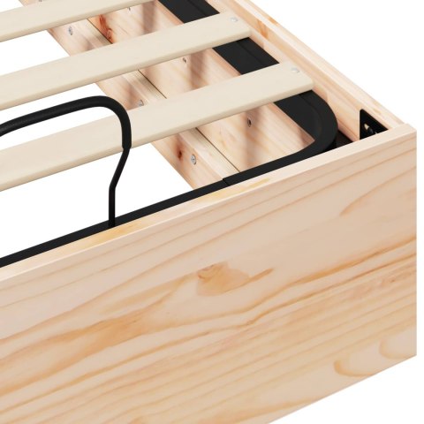 Łóżko otomanowe Naturalny 75 x 190 cm Lite drewno sosnowe