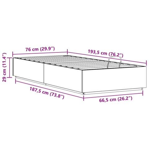 Łóżko otomanowe Naturalny 75 x 190 cm Lite drewno sosnowe