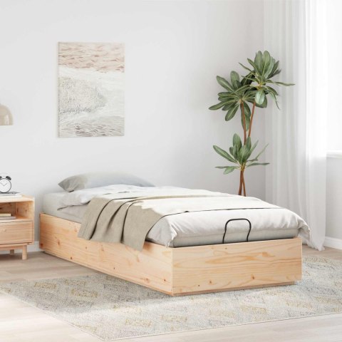 Łóżko otomanowe Naturalny 90 x 200 cm Lite drewno sosnowe