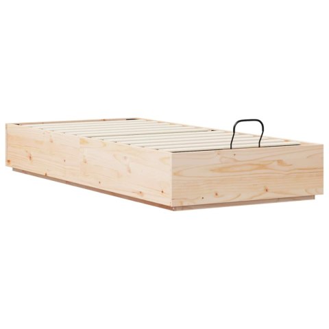 Łóżko otomanowe Naturalny 90 x 200 cm Lite drewno sosnowe