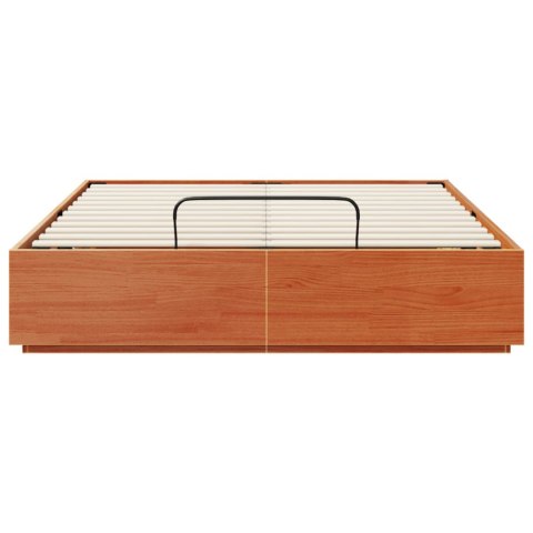 Łóżko otomanowe Woskowy Brąz 140 x 190 cm Lite drewno sosnowe