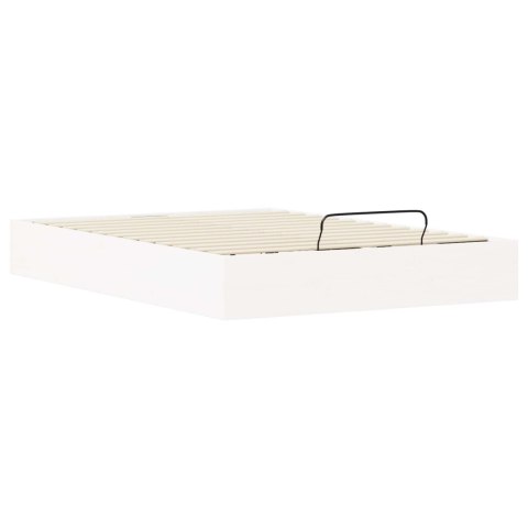 Rama Łóżka Otomanowego z Przechowalnią Biały 135 x 190 cm