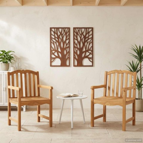 Krzesło Ogrodowe 2 pcs naturalny 58 x 60 x 93 cm