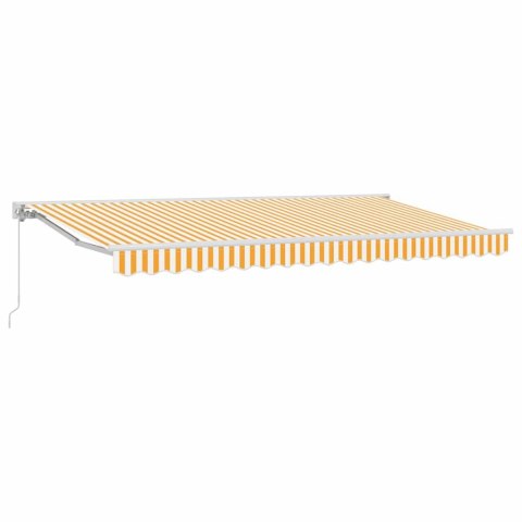 Rama markizy Żółty i Biały 400 x 200 cm Poliester z powłoką PU