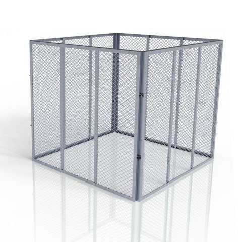 Metalowy kompostownik ogrodowy 450 l - srebrny, przewiewny