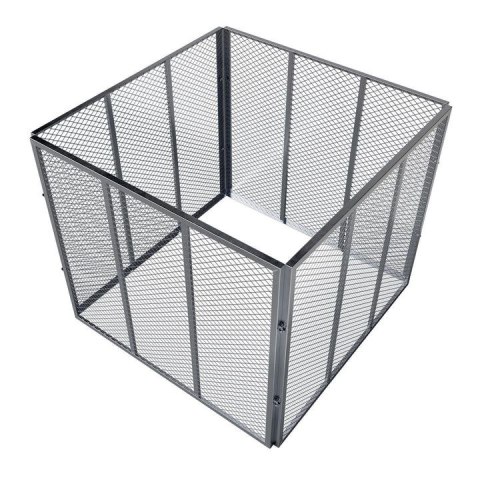 Metalowy kompostownik ogrodowy 450 l - srebrny, przewiewny
