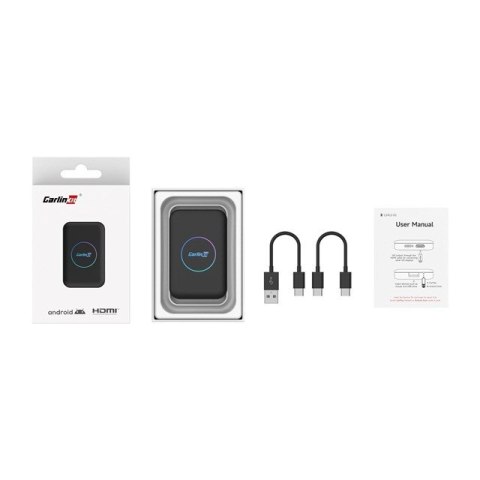 Carlinkit Adapter bezprzewodowy Lite S HDMI 4GB+32GB Android Auto/Carplay dla radioodtwarzaczy samochodowych czarny (OUTLET)