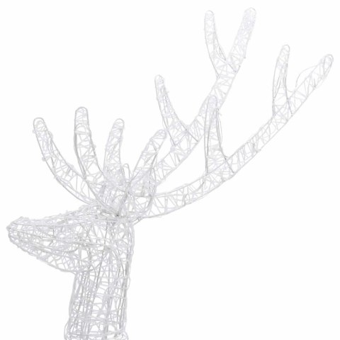 Renifery z akrylu XXL, 3 szt., 250 kolorowych LED, 180 cm