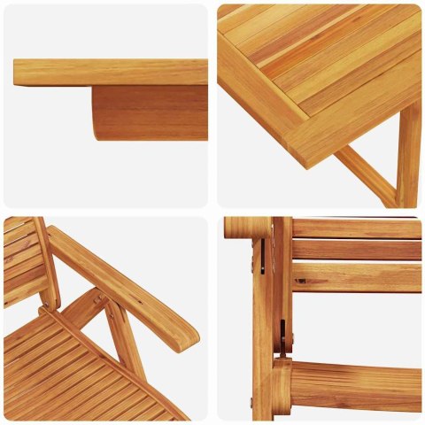 Zestaw do jadalni w ogrodzie 5 pcs Brązowy Lite Drewno Akacji