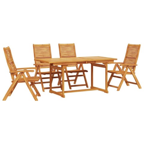 Zestaw do jadalni w ogrodzie 5 pcs Brązowy Lite Drewno Akacji
