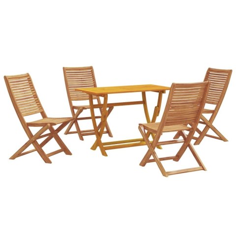 Zestaw do jadalni w ogrodzie 5 pcs Brązowy Lite Drewno Akacji