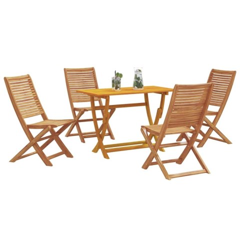 Zestaw do jadalni w ogrodzie 5 pcs Brązowy Lite Drewno Akacji