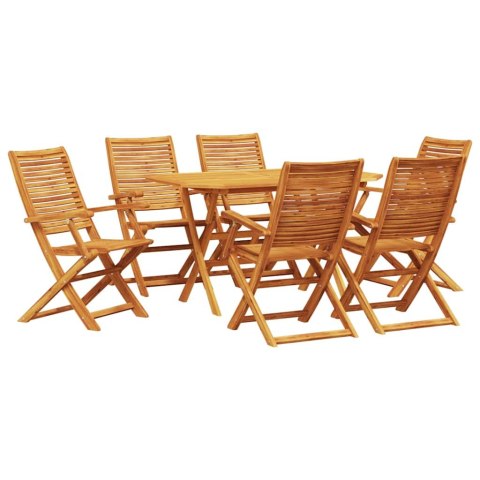 Zestaw do jadalni w ogrodzie 7 pcs Brązowy Lite Drewno Akacji