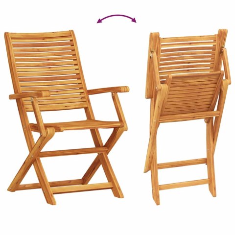 Zestaw do jadalni w ogrodzie 7 pcs Brązowy Lite Drewno Akacji