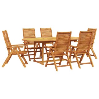 Zestaw do jadalni w ogrodzie 7 pcs Brązowy Lite Drewno Akacji