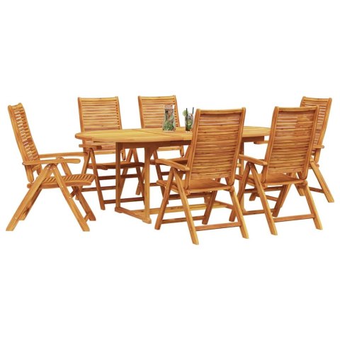 Zestaw do jadalni w ogrodzie 7 pcs Brązowy Lite Drewno Akacji