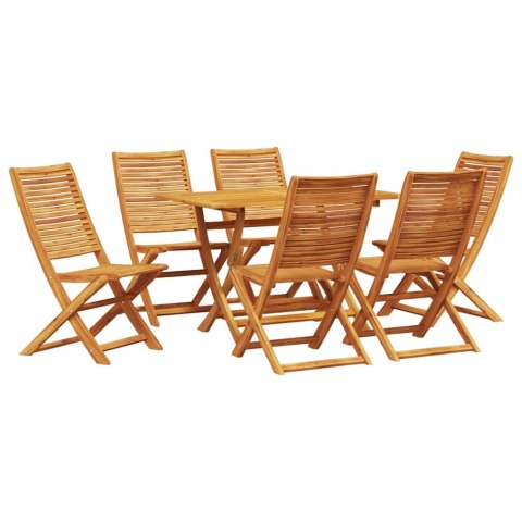 Zestaw do jadalni w ogrodzie 7 pcs Brązowy Lite Drewno Akacji
