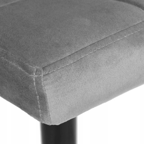 Krzesło barowe ARAKO BLACK aksamitne szare VELVET