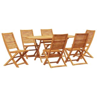 Zestaw do jadalni w ogrodzie 7 pcs Brązowy Lite Drewno Akacji