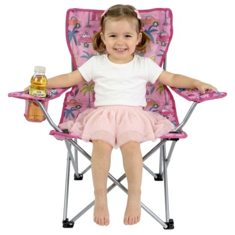 KRZESŁO TURYSTYCZNE SKŁADANE DZIECIĘCE RÓŻOWE KIDS COLLECTION