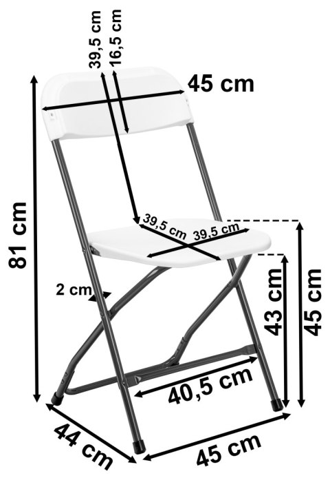 Krzesło cateringowe składane SIMPLO WHITE białe