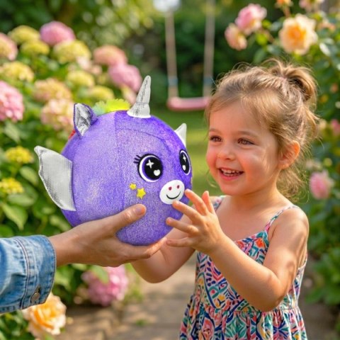 PIŁKA EMOJI 23CM JEDNOROŻEC FIOLETOWA