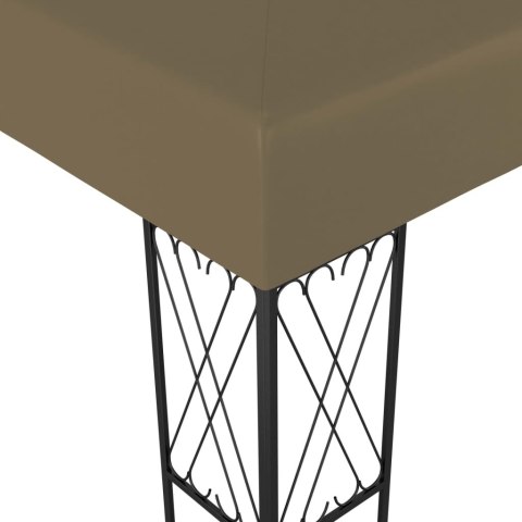Altana ze sznurem lampek LED, 3x4 m, tkanina w kolorze taupe