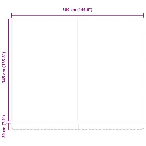 Elektryczna Rozkładana Markiza Wielokolorowe 400 × 350 cm