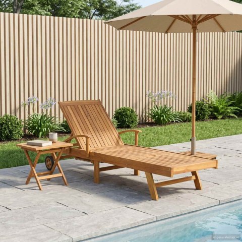 Leżak ze stolikiem 2 pcs brązowy 40 x 40 x 40 cm