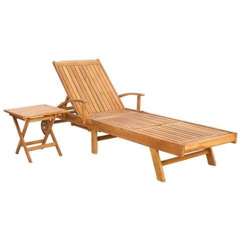 Leżak ze stolikiem 2 pcs brązowy 40 x 40 x 40 cm