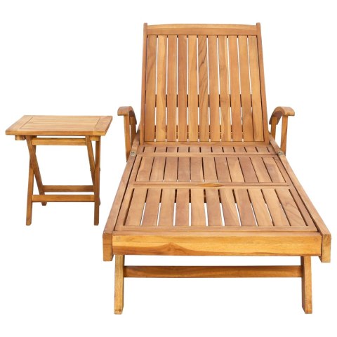 Leżak ze stolikiem 2 pcs brązowy 40 x 40 x 40 cm