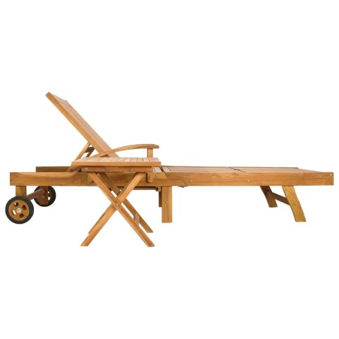 Leżak ze stolikiem 2 pcs brązowy 40 x 40 x 40 cm
