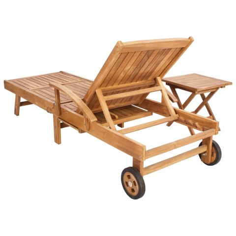 Leżak ze stolikiem 2 pcs brązowy 40 x 40 x 40 cm