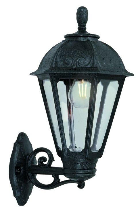 Oprawa elewacyjna kinkiet BISSO/SALEM CLEAR Fumagalli E27 wys.500 mm, szer.315 mm IP55 230V czarny / tworzywo sztuczne