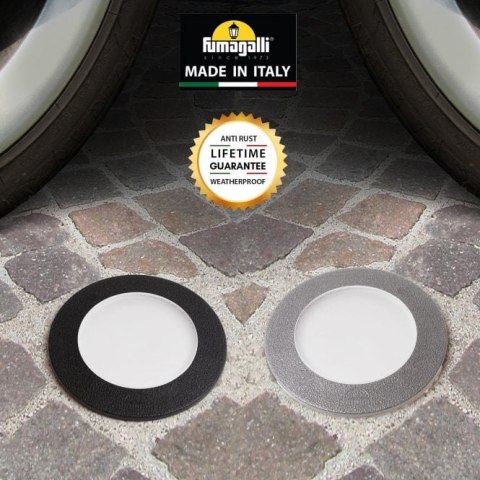 Oprawa najazdowa CECI 90 FROSTED Fumagalli GU10 LED CCT CCT 4,8W średnica 92 mm 2700K/4000K SET IP67 szary / tworzywo sztuczne
