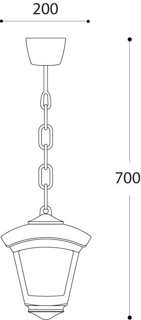 Oprawa ogrodowa wisząca SICAR/ROBY CLEAR Fumagalli E27 wys.700 mm, szer.200 mm IP55 230V czarny / tworzywo sztuczne