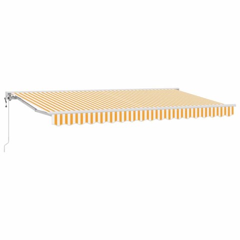 Rama markizy Żółty i Biały 350 x 200 cm Poliester z powłoką PU