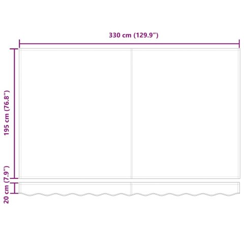 Rama markizy Żółty i Biały 350 x 200 cm Poliester z powłoką PU