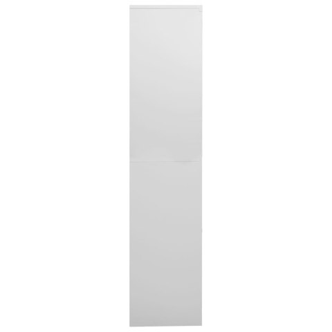 Szafa biurowa, jasnoszara, 90x40x180 cm, stal i szkło hartowane