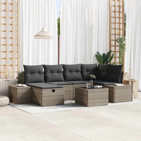 Zestaw Sof z poduszką 7 pcs polirattan