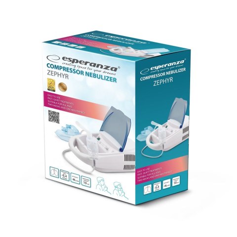 Inhalator kompresorowy Esperanza ZEPHYR ECN002 (kolor biały, kolor błękitny)