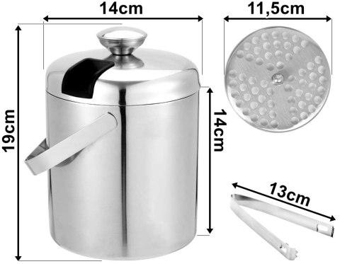 Wiaderko do lodu ze szczypcami 1,3l FACUNDO