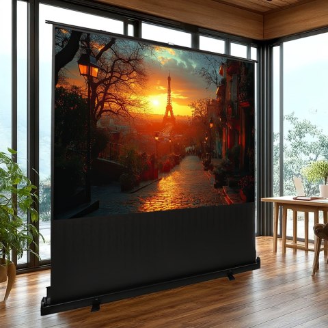 MACLEAN PRZENOŚNY EKRAN PROJEKCYJNY, KOMPAKTOWY, PODŁOGOWY, 100", 16:9 MC-964