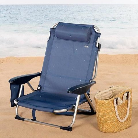 Fotel plażowy Aktive Ciemnoniebieski 51 x 45 x 76 cm Plaża