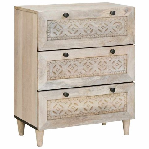 Bufet 2 pcs Biały 120 x 33,5 x 75 cm lite drewno mango