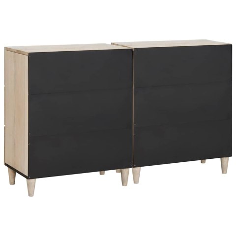 Bufet 2 pcs Biały 120 x 33,5 x 75 cm lite drewno mango