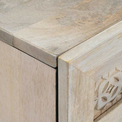 Bufet 2 pcs Biały 120 x 33,5 x 75 cm lite drewno mango
