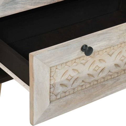 Bufet 2 pcs Biały 120 x 33,5 x 75 cm lite drewno mango